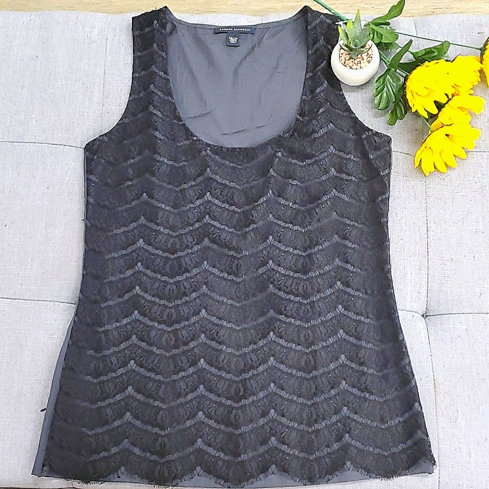 Banana Republic Lace & Silk Top